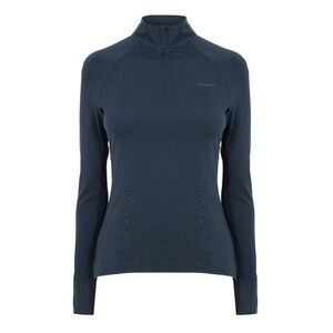 USA Womens/Ladies Plain Long-Sleeved Base Layer Top / Navy